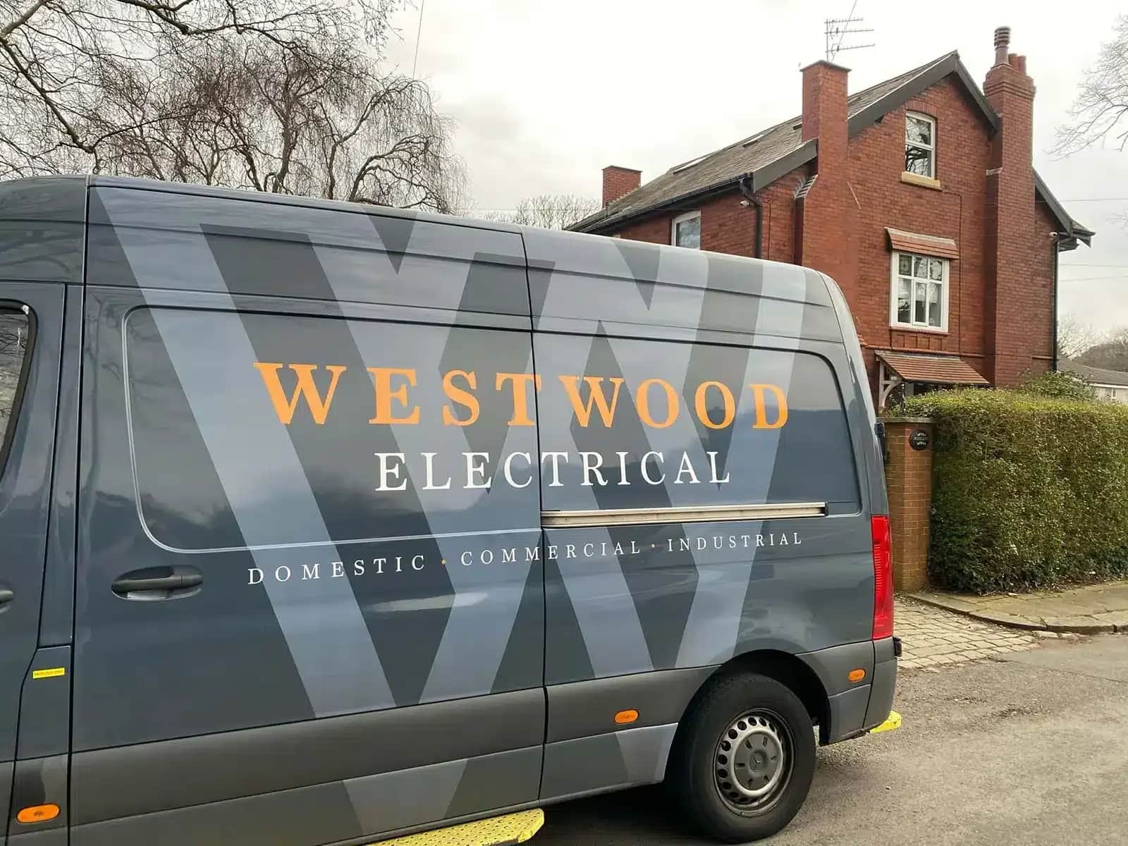 Westwood Electrical van outside a local property