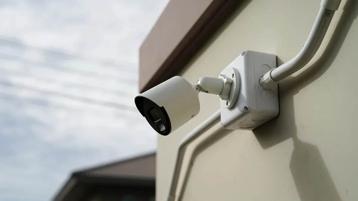 Outdoor security camera on a property