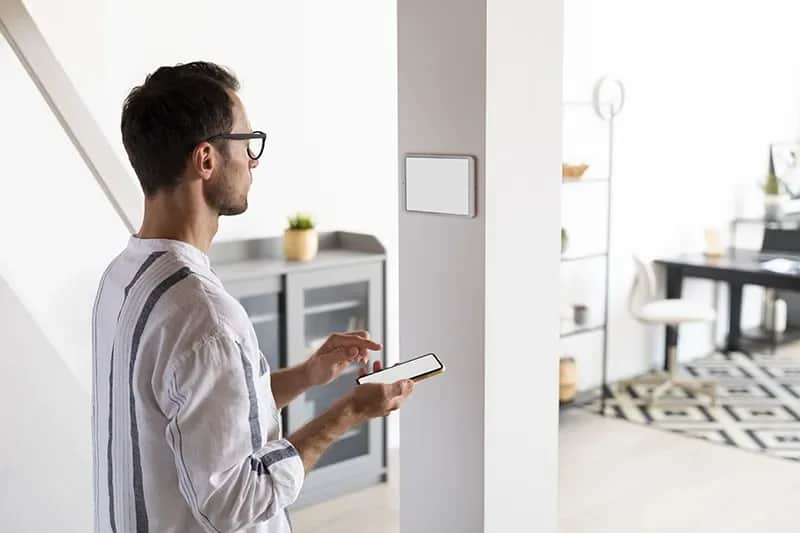 Home controls accessed from a mobile device